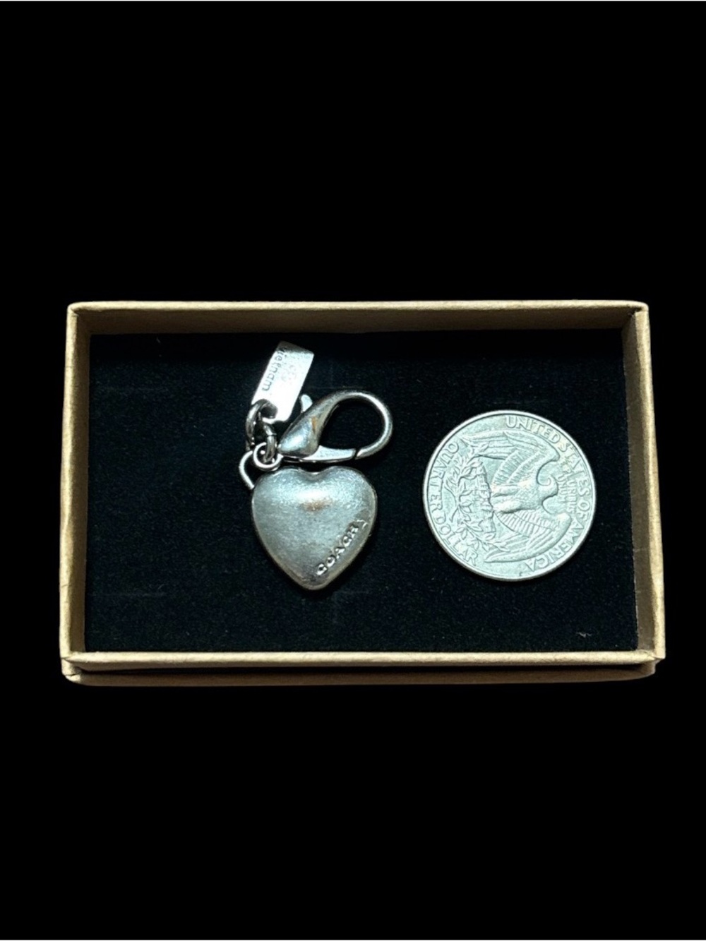 Coach Heart Charm Pendant in Silver - Charming Accent